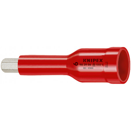 Douille - 5mm - Carré femelle 3/8" - 6 pans creux - Gainage surmoulé isolé 1000V - KNIPEX | 98 39 05