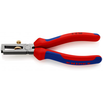 Pince à dénuder 160mm sans ressort - Gainage bi-matière - Tête polie - KNIPEX | 11 12 160