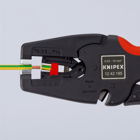 Pince à dénuder MultiStrip10 automatique 0,03 à 10mm² - Coupe-câble 10mm² - KNIPEX | 12 42 195