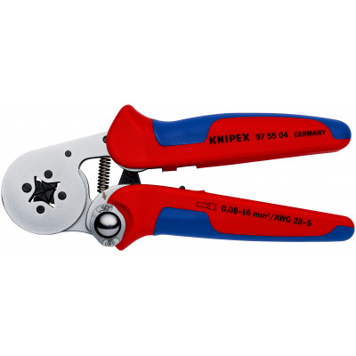 Pince à sertir automatique embouts de câble de 0,08 à 16mm² - Chromée - KNIPEX | 97 55 04