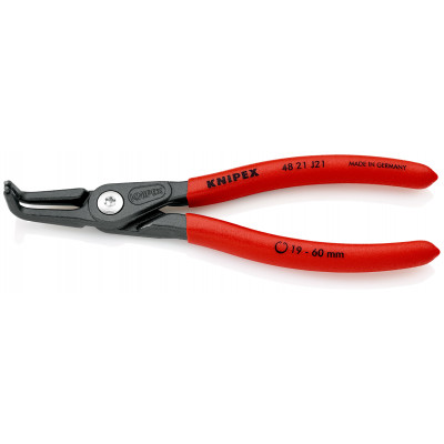 Pince pour circlips intérieurs coudée à 90° de 19 à 60mm - 165mm - Gaines PVC - KNIPEX | 48 21 J21