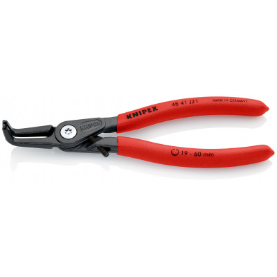 Pince circlips intérieurs coudée à 90° réglable de 19 à 60mm -165mm - Gaine PVC - KNIPEX | 48 41 J21