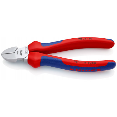 Pince coupante de côté 160mm - Gainage bi-matière - Chromée - KNIPEX | 70 05 160