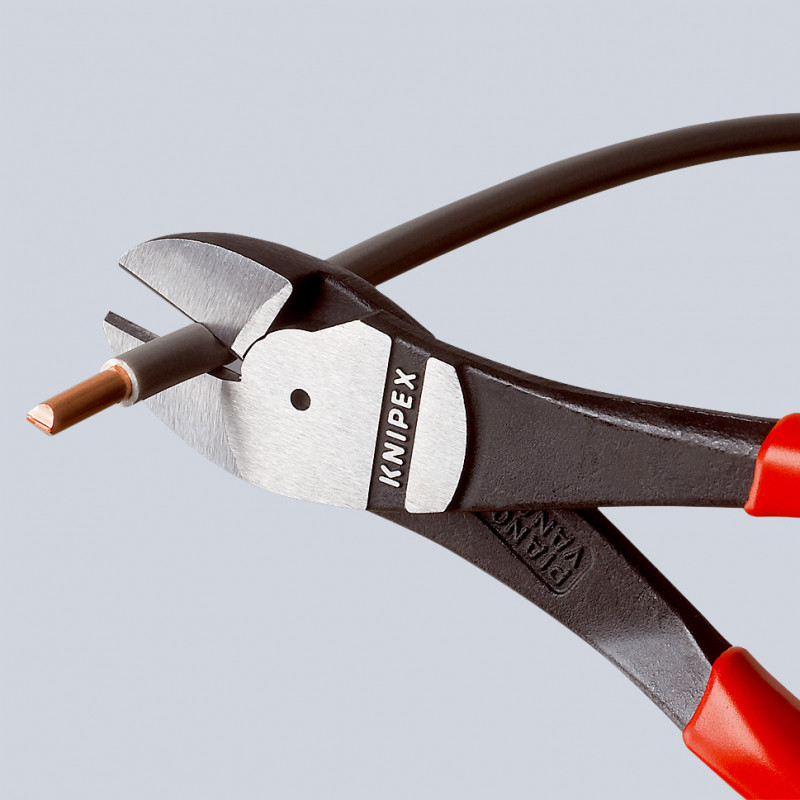 Pince coupante de côté démultipliée 180mm - Gainage bi-matière - Chromée - KNIPEX | 74 05 180