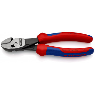 Pince coupante de côté TwinForce® 180mm - Gaimage bi-matière - Œillet antichute - KNIPEX | 73 72 180 BK
