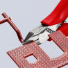Pince coupante électronique pointue coupe rase 115mm - Ressort - Gainage PVC - KNIPEX | 77 41 115