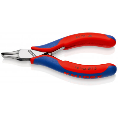 Pince électronique coupante de devant petit biseau 120mm 35° - Gaine bi-matière - KNIPEX | 64 72 120