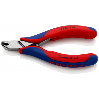 Pince électronique coupante de devant sans biseau 115mm 27° - Gainage bi-matière - KNIPEX | 64 52 115