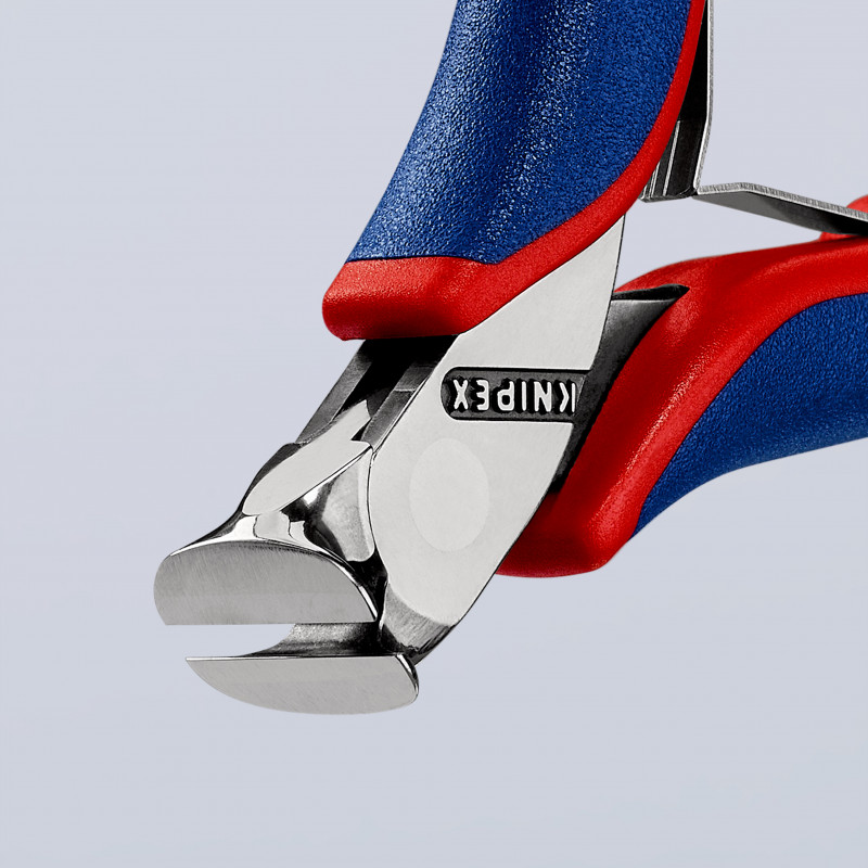 Pince électronique coupante de devant sans biseau 115mm 90° - Gainage  bi-matière - KNIPEX