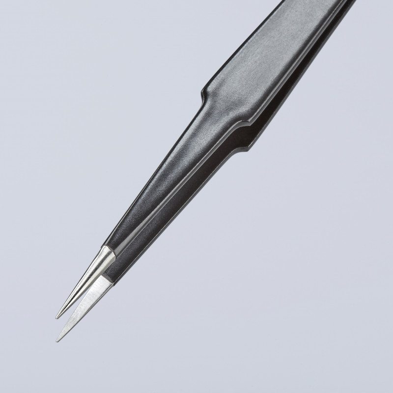 Brucelle de précision 135mm droite ESD Ultrafine Acier inoxydable antimagnétique - KNIPEX | 92 28 72 ESD