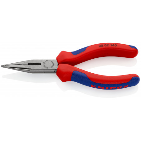 Pince à becs demi-ronds 140mm avec tranchant - Gainage bi-matière - KNIPEX | 25 02 140