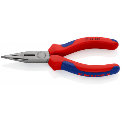 Pince à becs demi-ronds 140mm avec tranchant - Gainage bi-matière - Sur carte - KNIPEX | 25 02 140 SB