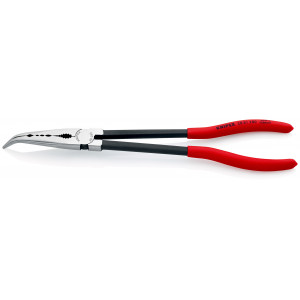 Pince à becs extra longue 280mm - Coudée - Tête polie - Gainage PVC - KNIPEX | 28 81 280