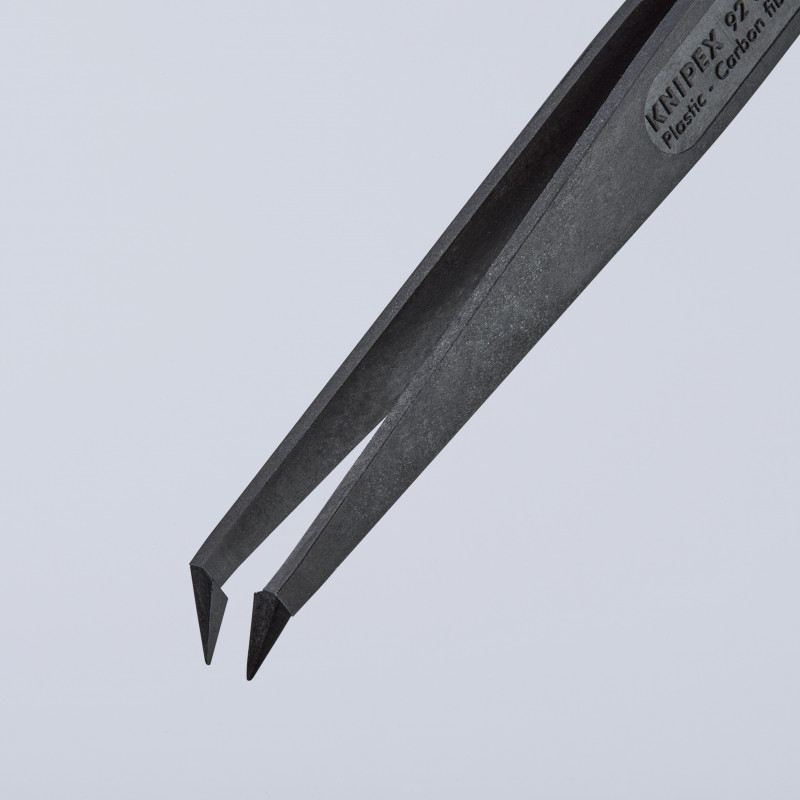 Pince brucelle en plastique 115mm ESD extrémités coudées - KNIPEX | 92 09 03 ESD