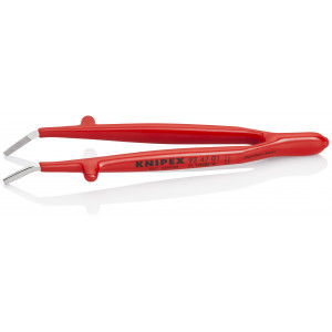 Pince brucelle inox 142mm coudée isolée 1000V - KNIPEX | 92 47 01