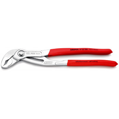 Pince multiprise Cobra® 300mm - Gainage PVC - Chromée - Capacité 60mm - KNIPEX | 87 03 300