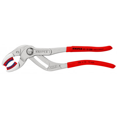 Pince pour siphons et connecteurs becs plastique - Gaine PVC - Chromée - KNIPEX | 81 13 250