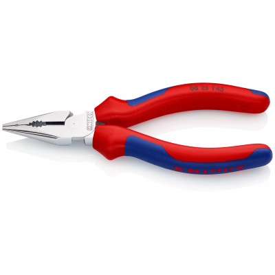 Pince universelle 145mm avec tranchant - Gainage bi-matière Chromée - KNIPEX | 08 25 145