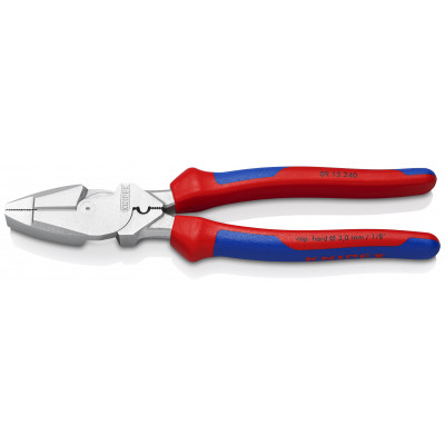 Pince universelle "Lineman's" 240mm avec sertissage chromée gainage bi-matière - KNIPEX | 09 15 240