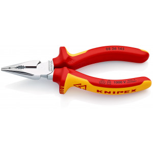 Pince universelle 145mm avec tranchant - Bi-matière - Chromée - Isolée 1000V - KNIPEX | 08 26 145