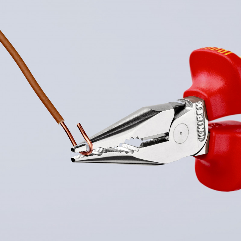 Pince universelle 145mm avec tranchant - Bi-matière - Chromée - Isolée 1000V - KNIPEX | 08 26 145