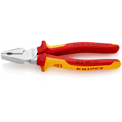 Pince universelle à forte démultiplication 200mm - Bi-matière - Chromée - 1000V - KNIPEX | 02 06 200