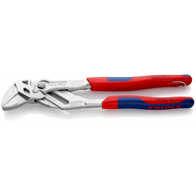 Pince-clé 250mm - Gainage bi-matière - Chromée - Œillet antichute - Sur carte - KNIPEX | 86 05 250 T BK