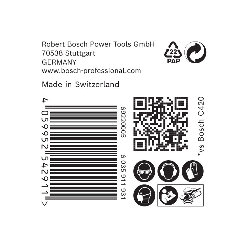 50 disques abrasifs bois et peinture C470 EXPERT 125mm G80 - BOSCH | 2 608 900 953