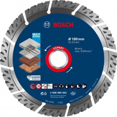 Disque diamant Multi-materiaux EXPERT 180x22.23x2.4x12mm - BOSCH | 2 608 900 662