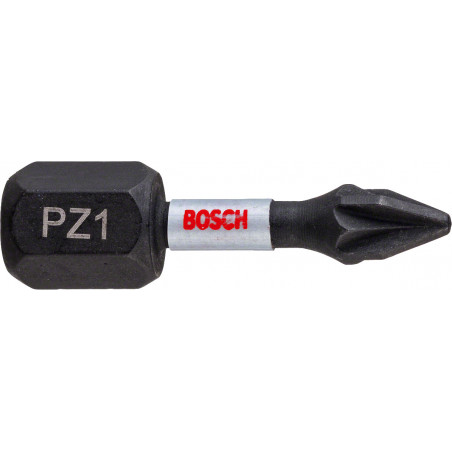 2 embouts de vissage qualité Impact PZ1 emmanchement hexagonal 25mm - BOSCH | 2 608 522 400