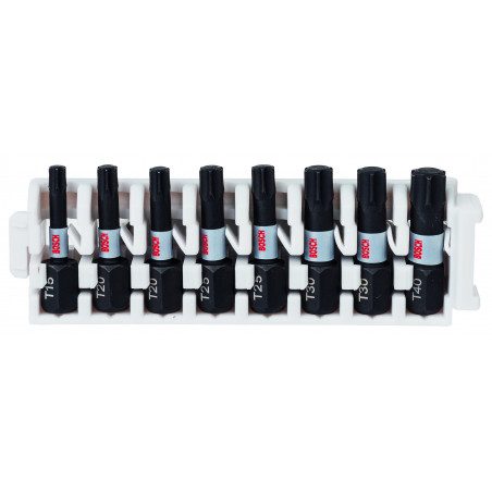 Kit 8 Embouts de vissage qualité Impact T15 2xT20 2xT25 2xT30 T40 25mm - BOSCH | 2 608 522 322