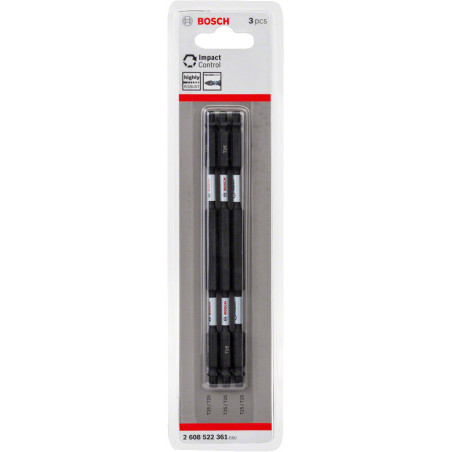Kit 3 Embouts de vissage qualité Impact double tête T25-T25 150 mm - BOSCH | 2 608 522 361