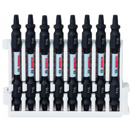 Kit 8 Embouts de vissage qualité Impact double tête 8xT15 65mm - BOSCH | 2 608 522 342
