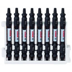 Kit 8 Embouts de vissage qualité Impact double tête 8xT15 65mm - BOSCH | 2 608 522 342