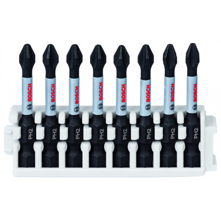 Kit 8 Embouts de vissage qualité Impact PH2 50 mm - BOSCH | 2 608 522 330