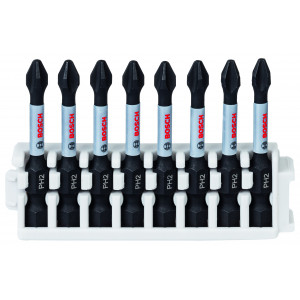 Kit 8 Embouts de vissage qualité Impact PH2 50 mm - BOSCH | 2 608 522 330