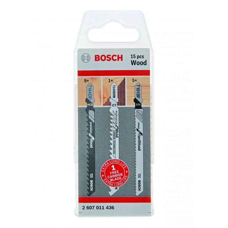 Coffret 14+1 lames scie sauteuse spécial bois - BOSCH | 2 607 011 436