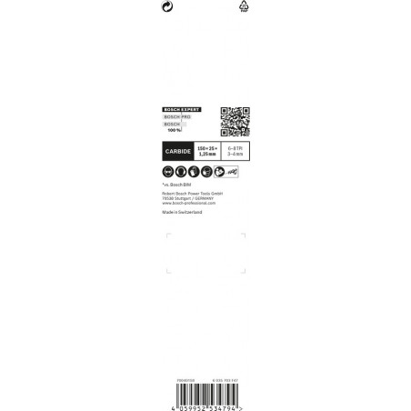 1 Lame scie sabre EXPERT Carbure Multimaterial 150 mm S956XHM - BOSCH | 2 608 900 389