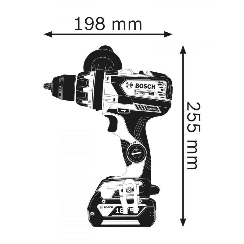 Perceuse visseuse gsr 18v-110 c solo carton - BOSCH | 0 601 9G0 108