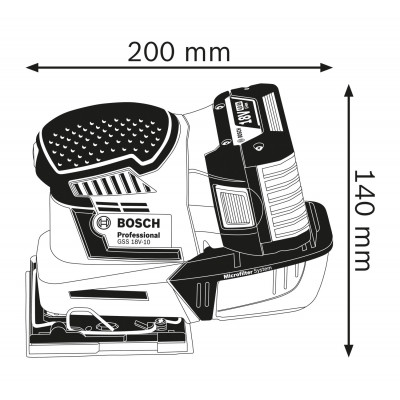 Ponceuse vibrante gss 18v-10 solo carton - BOSCH | 0 601 9D0 200