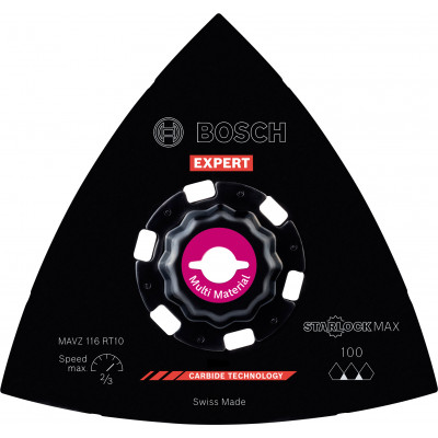 Plateau de ponçage EXPERT StarlockMax Carbure Multimaterial 116mm MAVZ116RT1 - BOSCH | 2 608 900 051