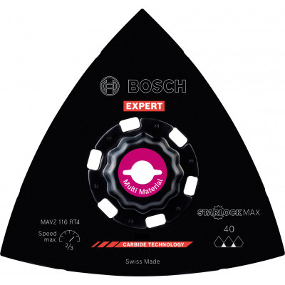 Plateau de ponçage EXPERT StarlockMax Carbure Multimaterial 116mm MAVZ116RT4 - BOSCH | 2 608 900 053