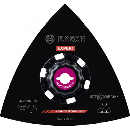 Plateau de ponçage EXPERT StarlockMax Carbure Multimaterial 116mm MAVZ116RT6 - BOSCH | 2 608 900 054