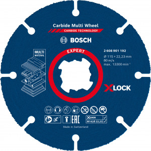 Disque à tronçonner X-LOCK Expert Carbide Multi Wheel 115 mm, 1 mm, 22,23 mm - BOSCH | 2 608 901 192
