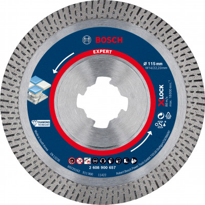 Disque diamant XLOCK Hard Ceramic EXPERT 115x22,23x1.6x10mm - BOSCH | 2 608 900 657