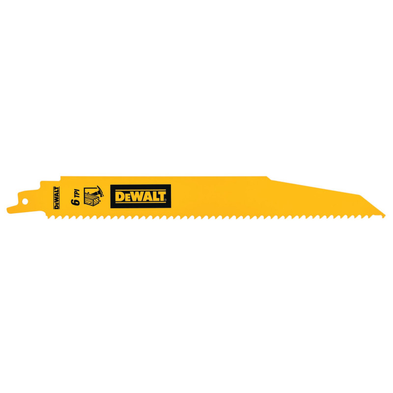 Lame de Scie Sabre Démolition Pour Le Bois 228mm / 6TPI - Dewalt | DT90381