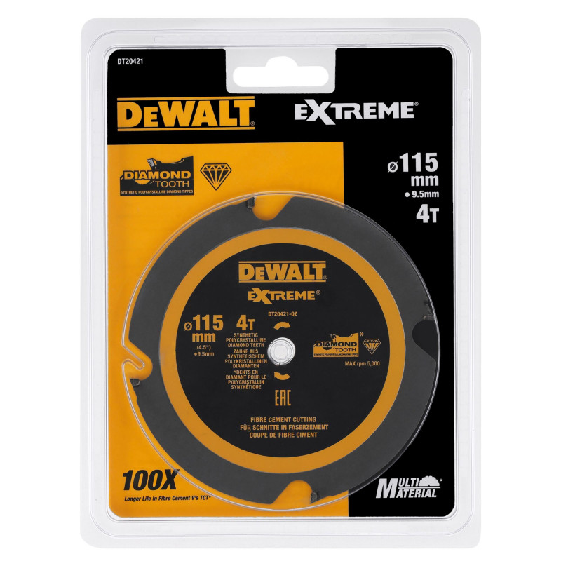 Lame pour Scie Circulaire Portative Denture Diamant 15X9.5mm 4 Dents - Dewalt | DT20421