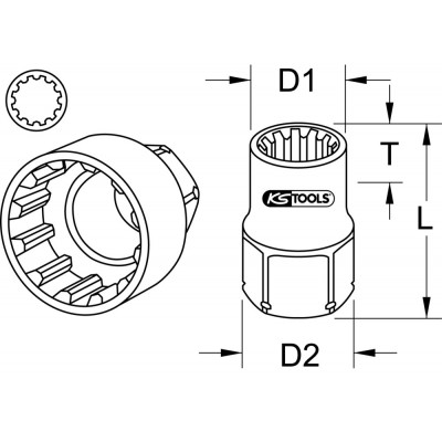 Douille traversante TRIPLEplus®, 11 mm KS Tools | 916.4061