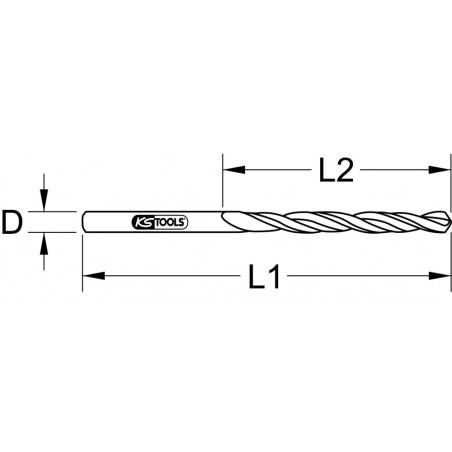Lot de 10 forets HSS-G meulés, Ø3,5 mm KS Tools | 330.2035