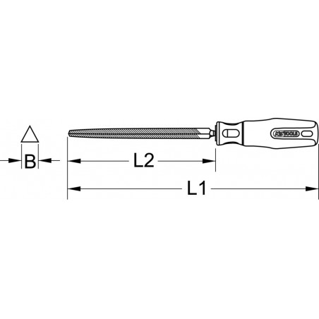 Lime triangulaire bâtarde emmanchée, L.200 mm KS Tools | 157.0425